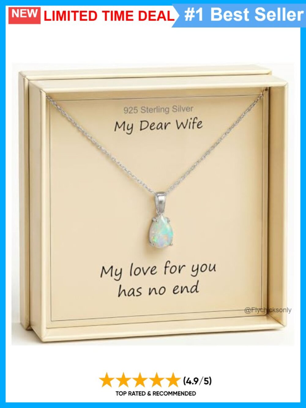 Opal Necklace for Women, 925 Sterling Silver Pendant, Gift for Wife